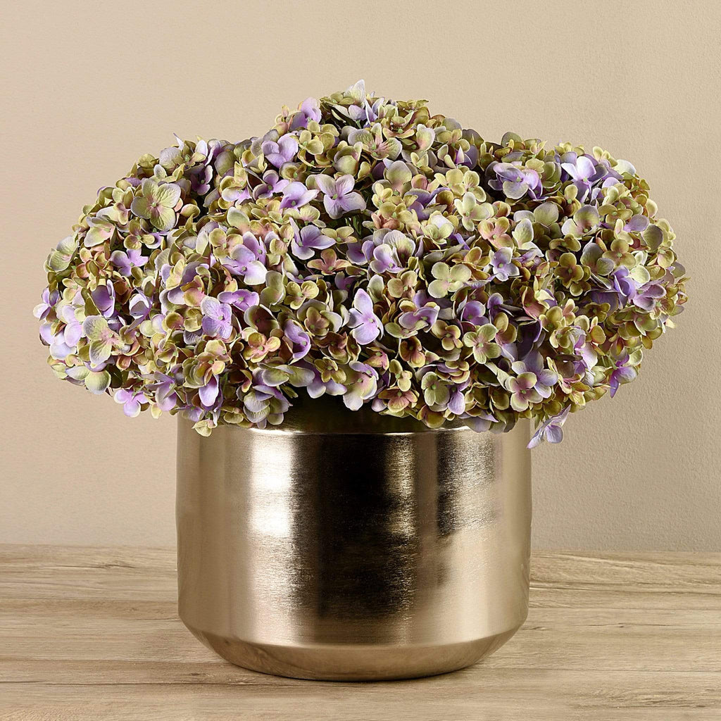 Artificial Hydrangea in Silver Vase - Bloomr