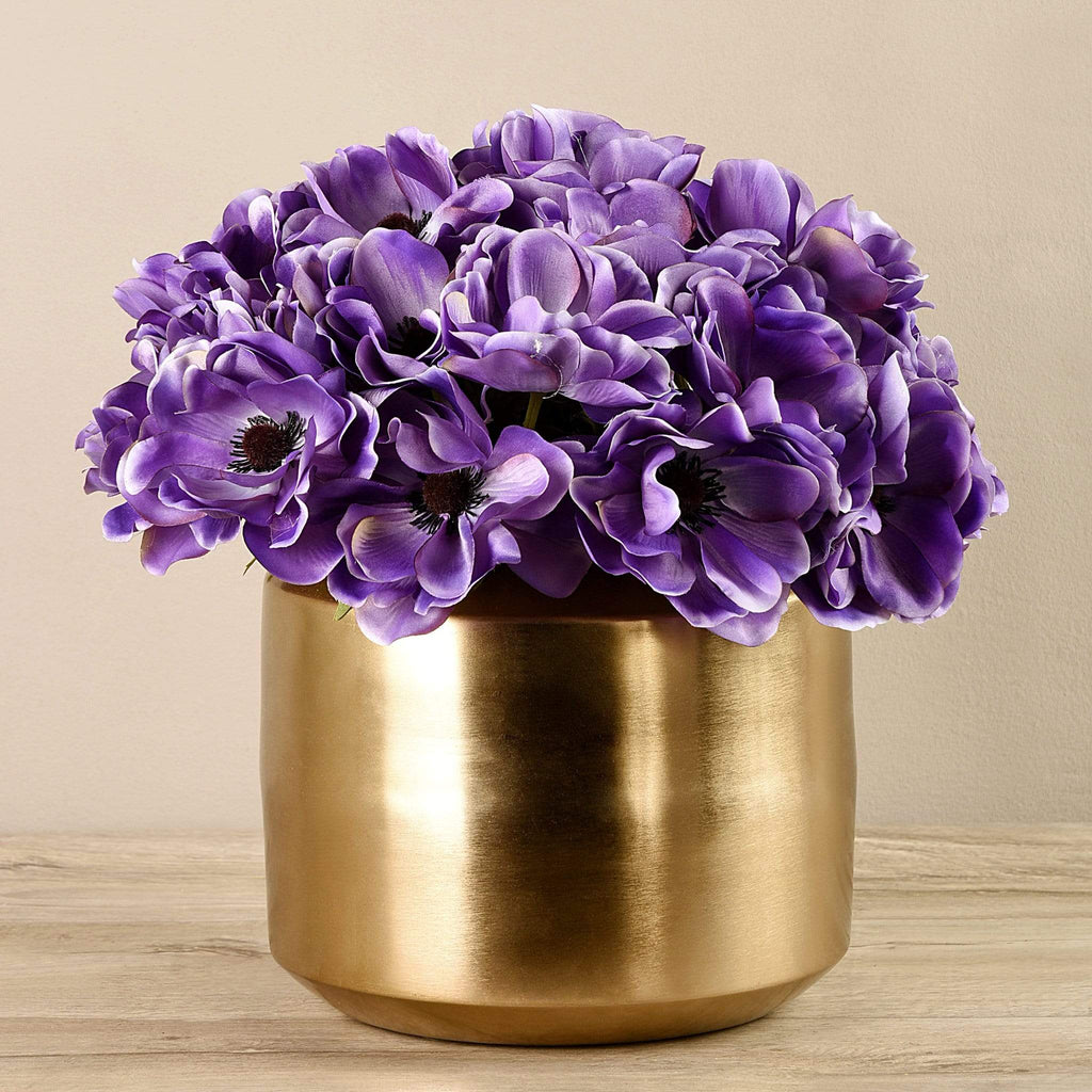 Artificial Anemone in Gold Pot - Bloomr