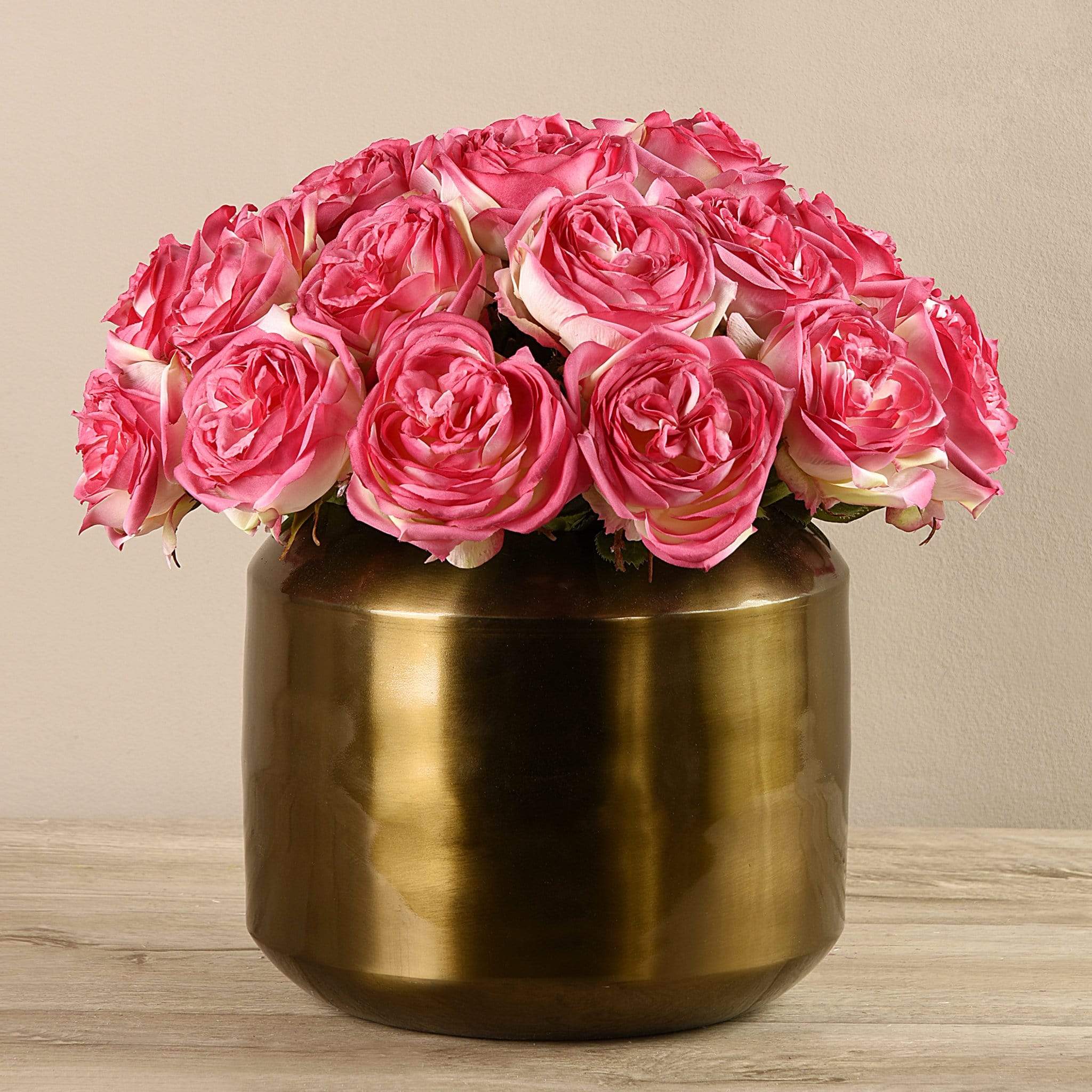 Artificial Rose Arrangement in Copper Vase - Bloomr