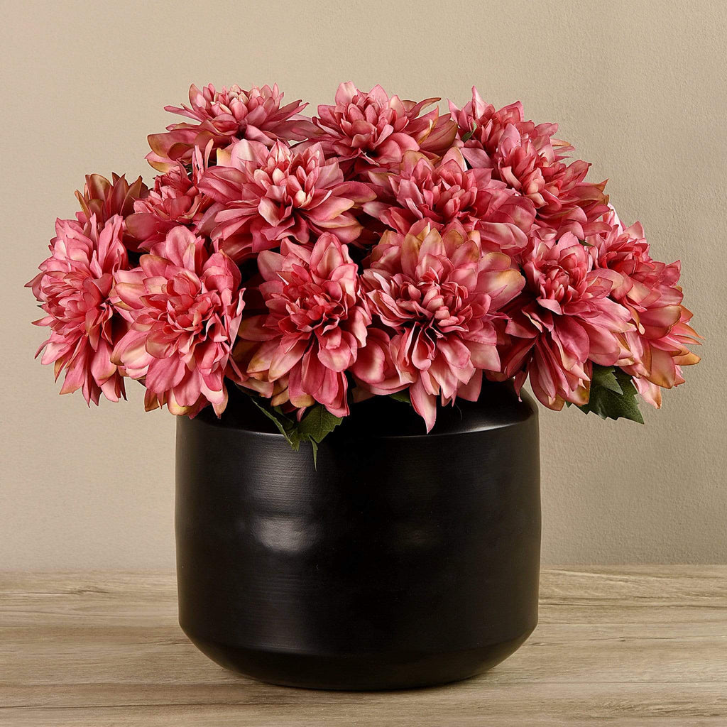 Artificial Dahlia in Black Vase - Bloomr