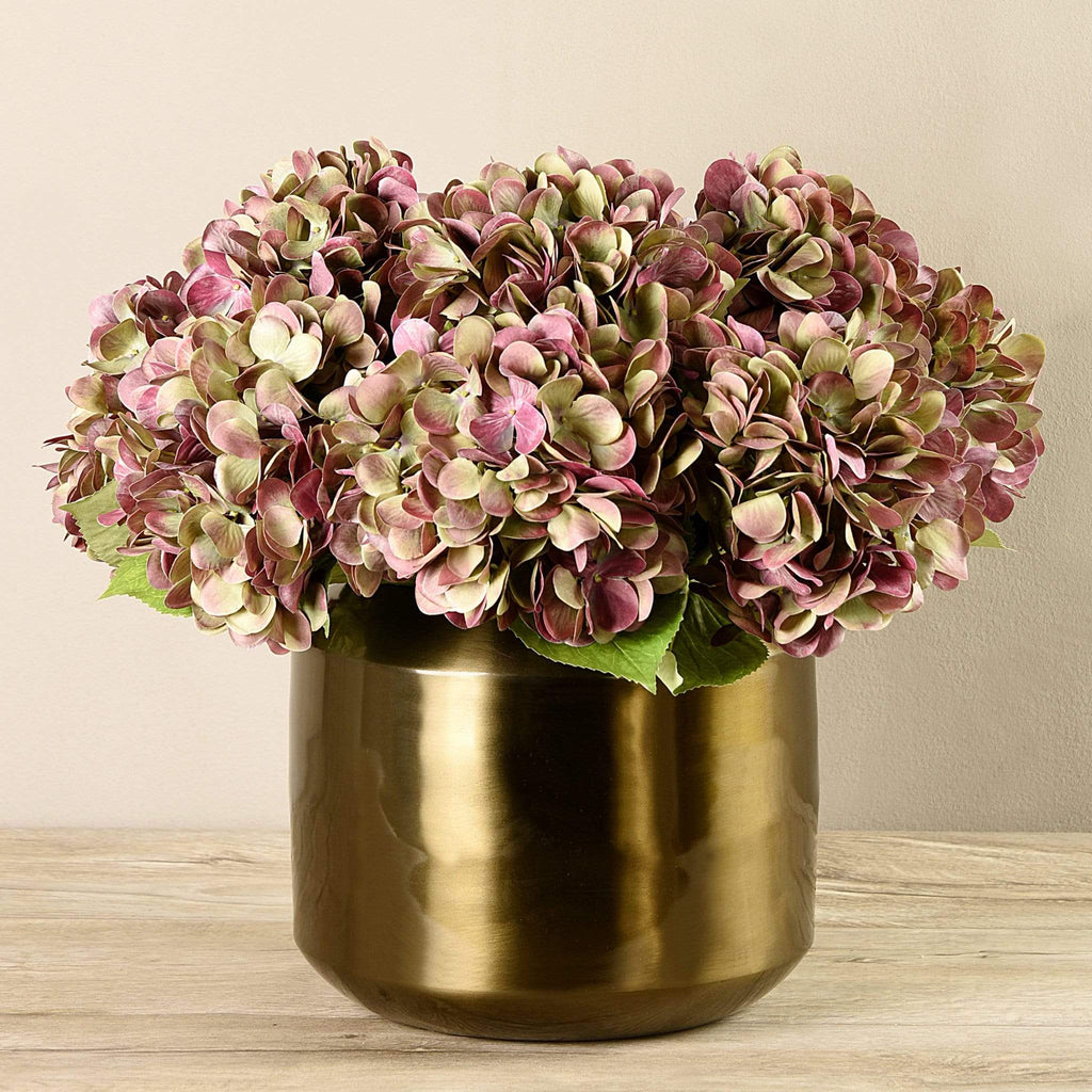 Artificial Hydrangea Arrangement in Copper Vase - Bloomr