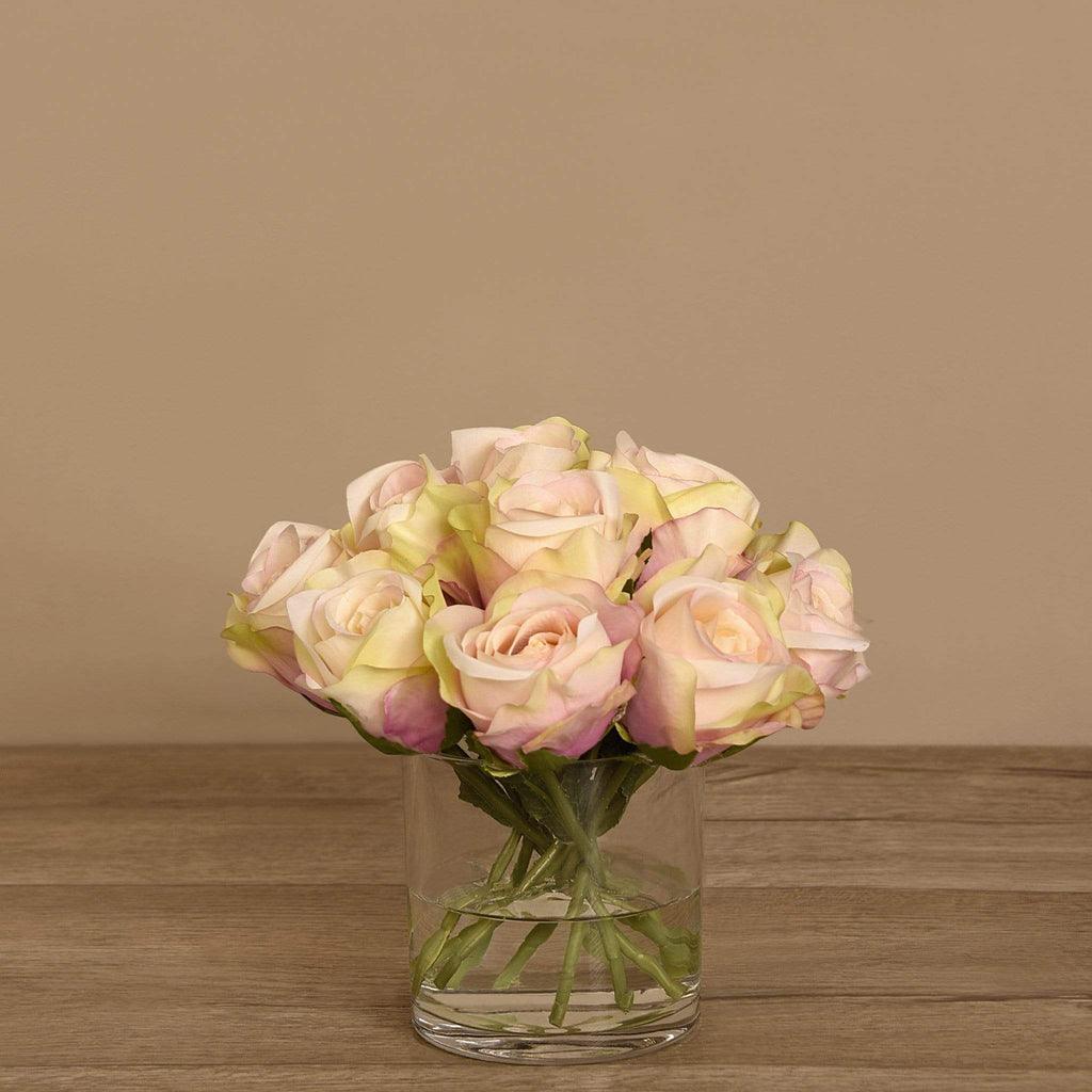 Rose Arrangement in Glass Vase - Bloomr